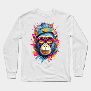 Cool Monkey in Sunglasses Long Sleeve T-Shirt